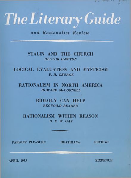 New Humanist – The Literary Guide April 1953