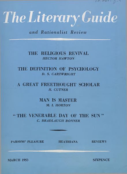 New Humanist – The Literary Guide March 1953