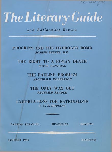 New Humanist – The Literary Guide January 1953