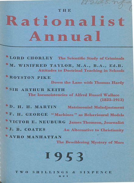 New Humanist – The Rationalist Annual, 1953