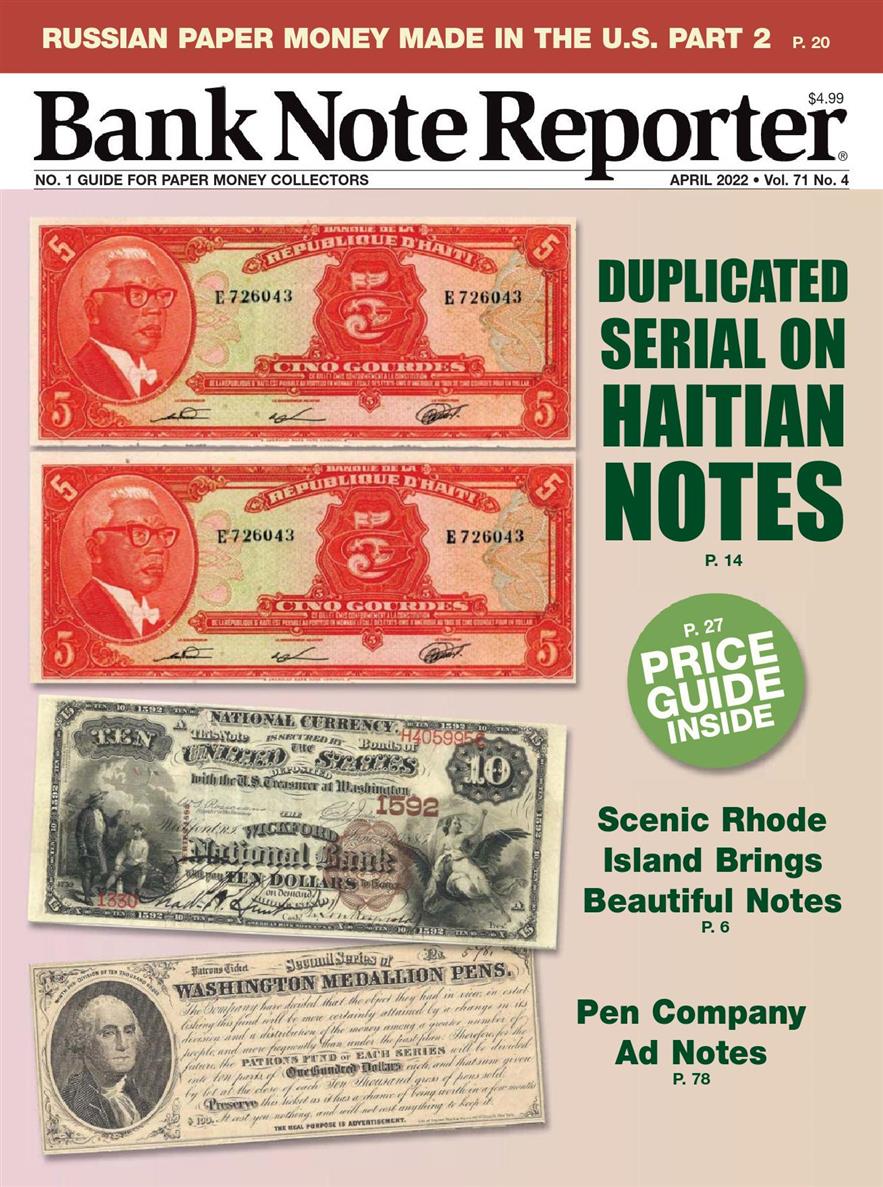 Banknote Reporter – April 2022