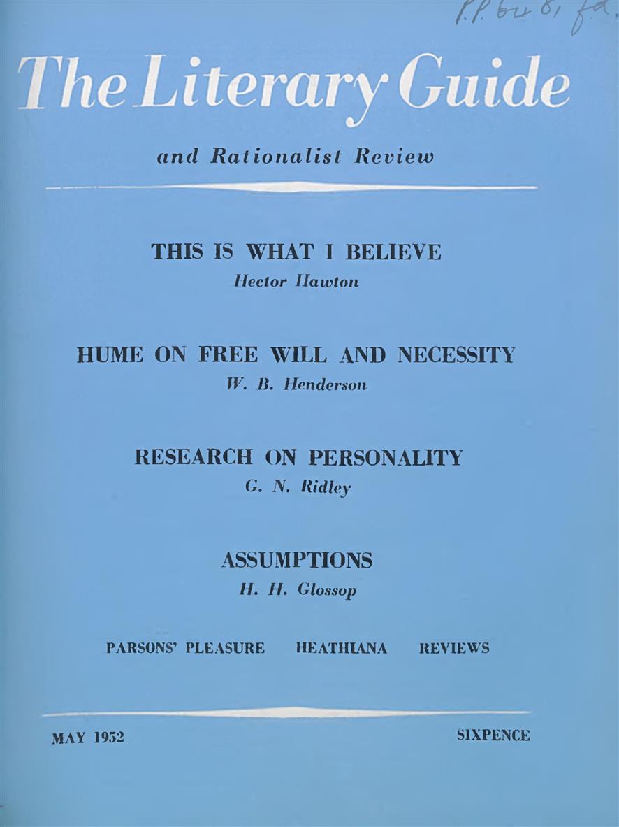 New Humanist – The Literary Guide, May 1952