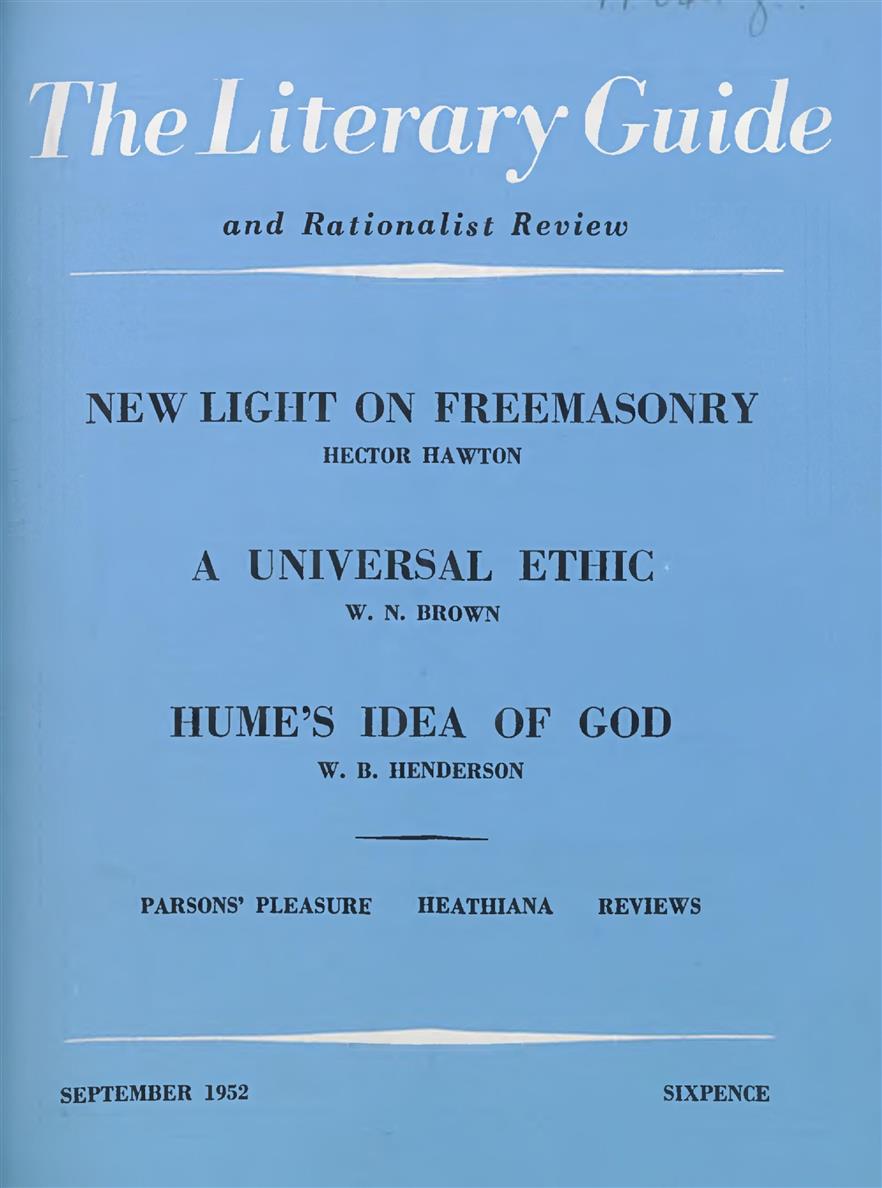 New Humanist – The Literary Guide September 1952
