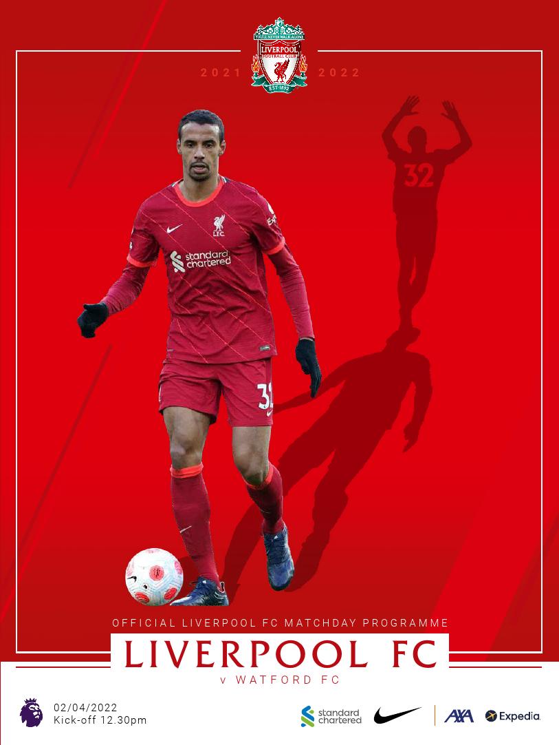 Liverpool FC Programmes – vs Watford – 2 April 2022