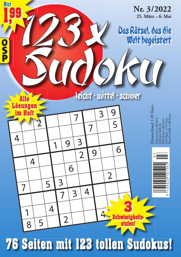 123 x Sudoku – Nr.3 2022