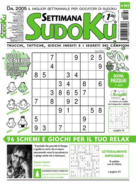 Settimana Sudoku – 06 aprile 2022