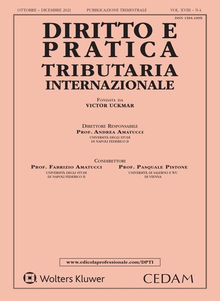 Diritto e pratica tributaria internazionale – Ottobre-Dicembre 2021