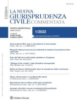 La Nuova Giurisprudenza Civile Commentata – Gennaio 2022