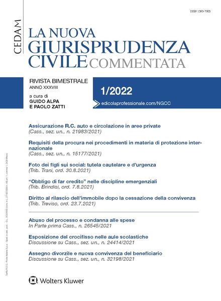 La Nuova Giurisprudenza Civile Commentata – Gennaio 2022