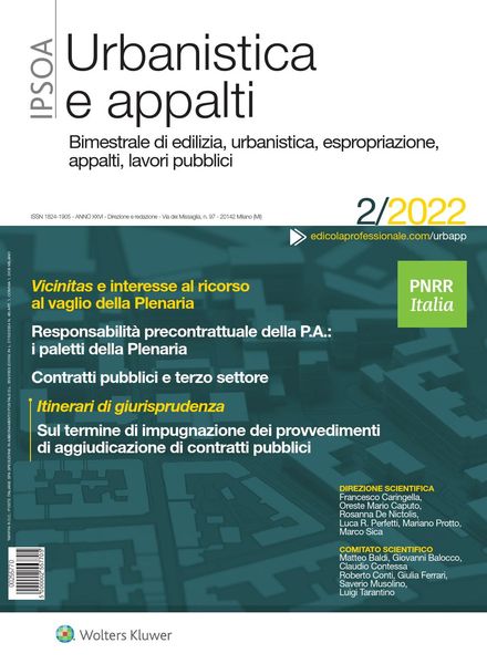Urbanistica e appalti – Aprile 2022