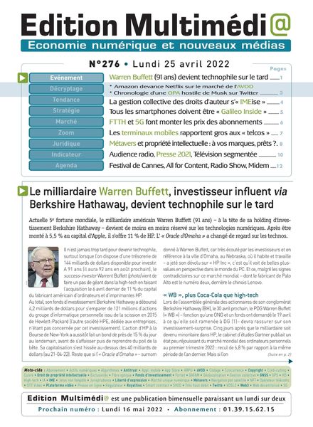 edition Multimedia – 25 Avril 2022