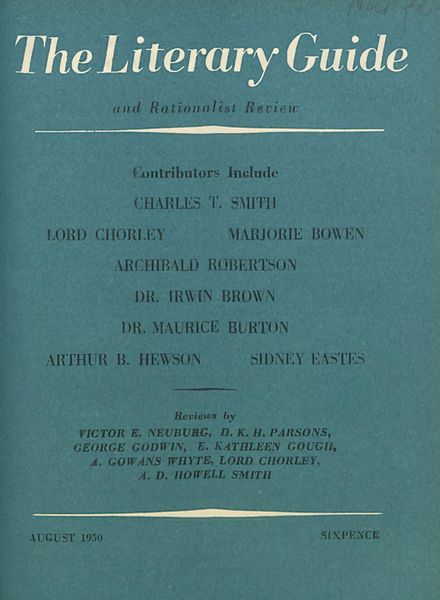 New Humanist – The Literary Guide August 1950