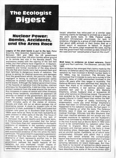 Resurgence & Ecologist – Digest Vol 12 N 6 – 1982