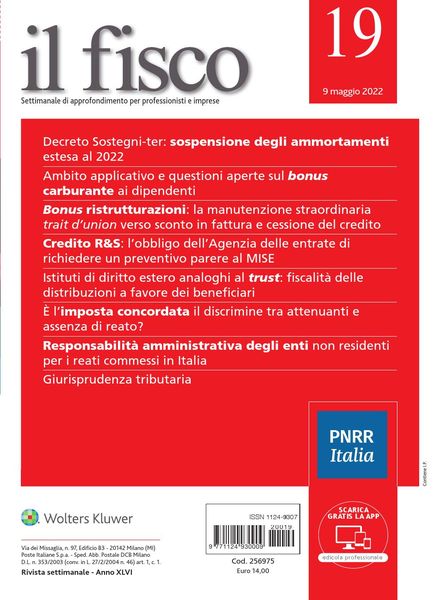 il fisco – 9 Maggio 2022