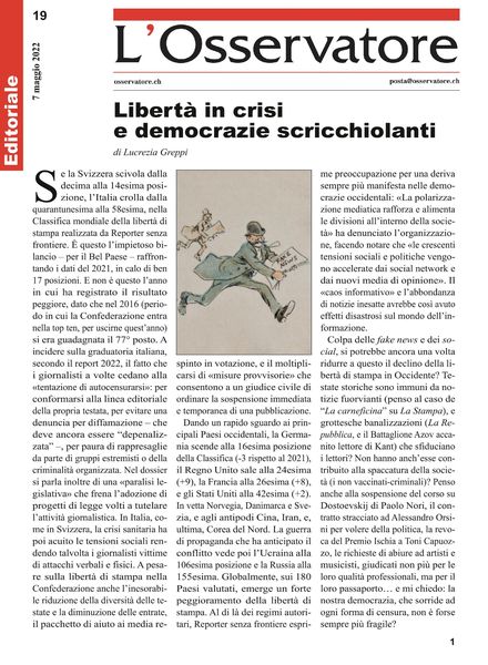 L’Osservatore – 07 maggio 2022