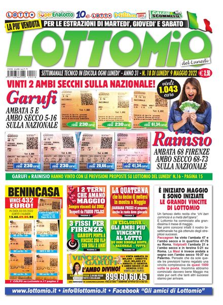 Lottomio del Lunedi – 9 Maggio 2022