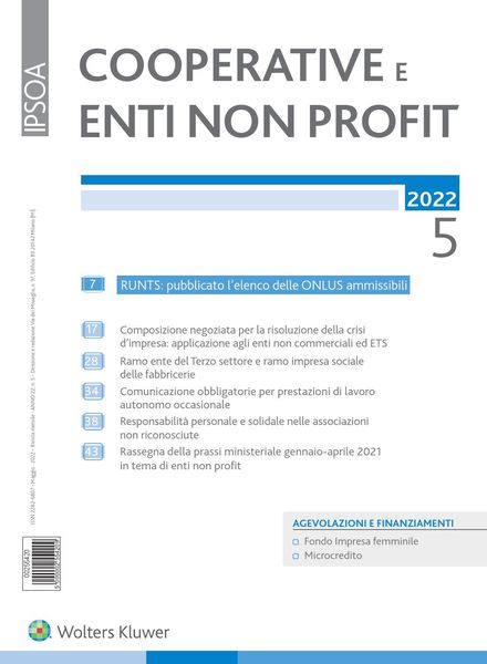 Cooperative e enti non profit – Maggio 2022