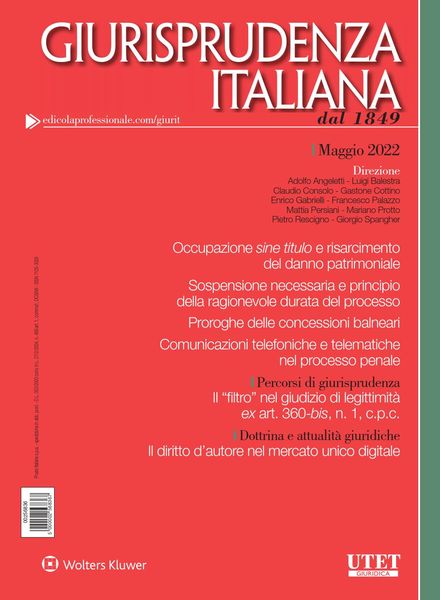 Giurisprudenza Italiana – Maggio 2022