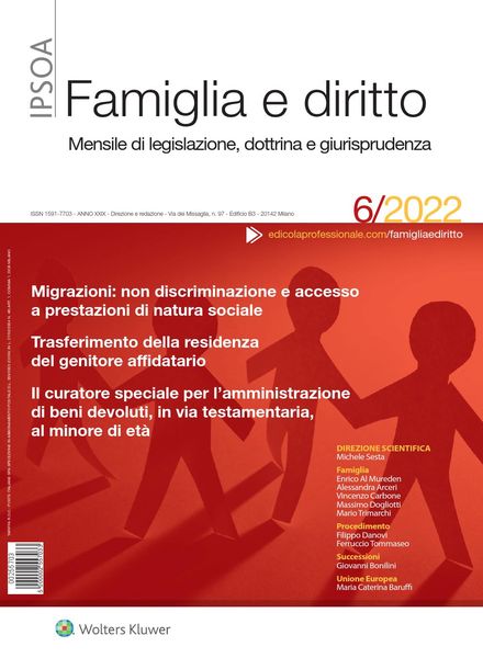 Famiglia e Diritto – Giugno 2022