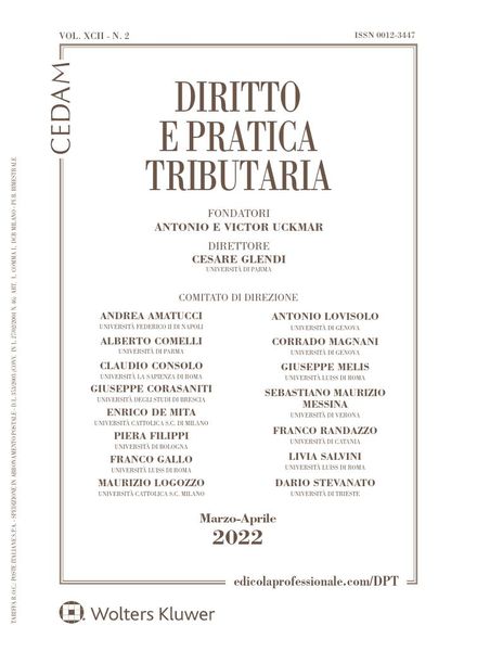 Diritto e Pratica Tributaria – Marzo-Aprile 2022