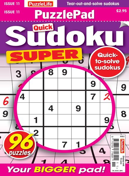 PuzzleLife PuzzlePad Sudoku Super – 19 May 2022