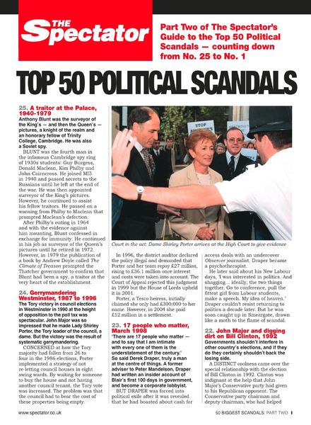 The Spectator – Top 50 Political Scandals Part 2
