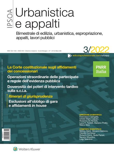 Urbanistica e appalti – N 3 2022