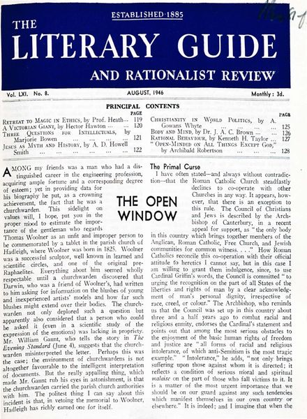 New Humanist – The Literary Guide August 1946