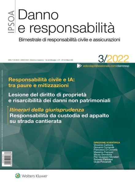 Danno e Responsabilita – Maggio-Giugno 2022
