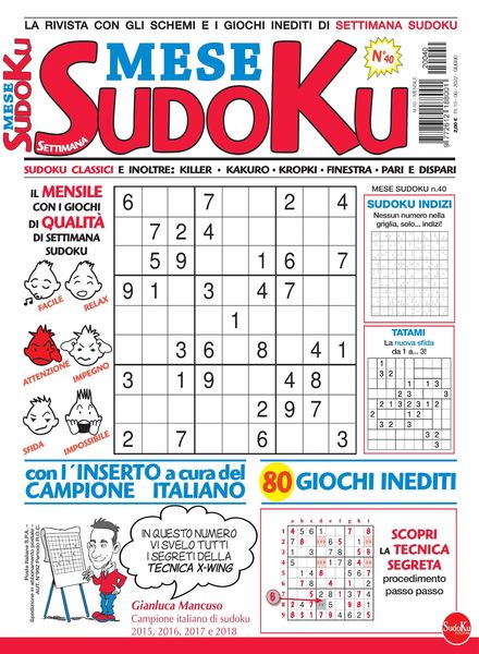 Settimana Sudoku Mese – 15 giugno 2022