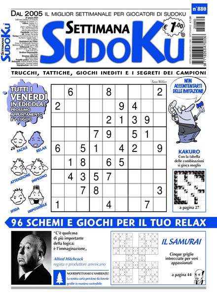 Settimana Sudoku – 22 giugno 2022