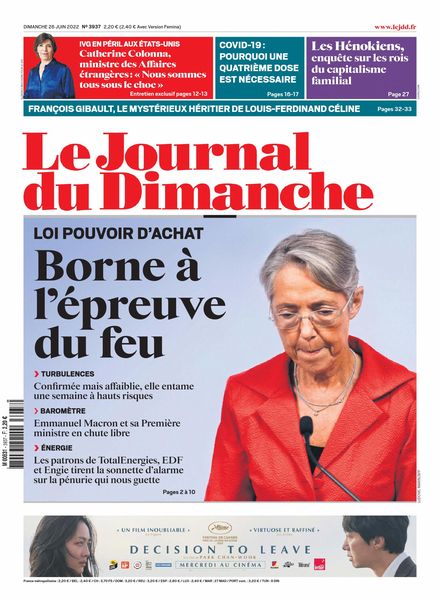 Le Journal du Dimanche – 26 juin 2022