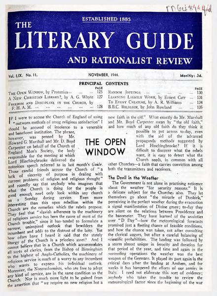 New Humanist – The Literary Guide November 1944