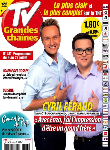 TV Grandes chaines – 9 Juillet 2022