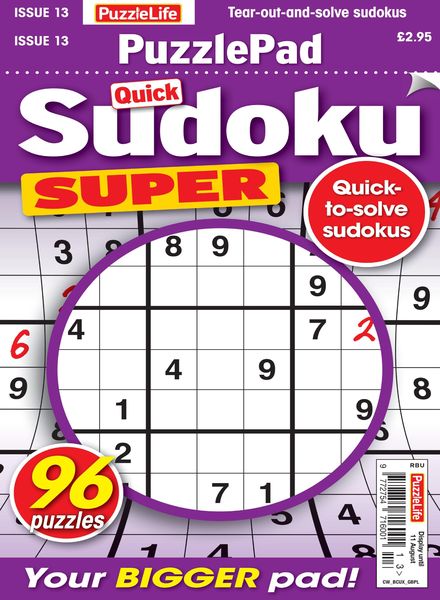 PuzzleLife PuzzlePad Sudoku Super – 14 July 2022