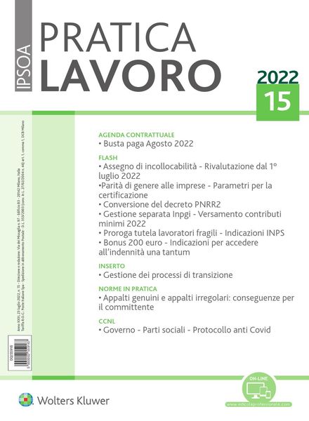 Pratica Lavoro – 23 Luglio 2022