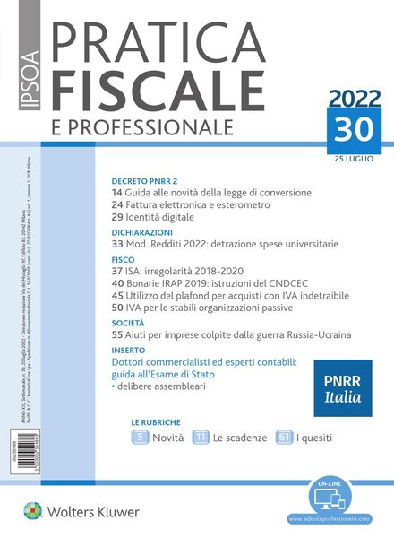 Pratica Fiscale e Professionale – 25 Luglio 2022