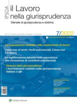 Il lavoro nella giurisprudenza – Luglio 2022