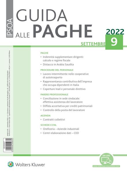 Guida alle paghe – Settembre 2022