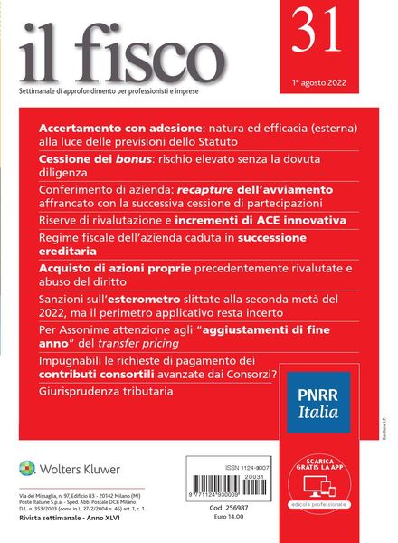 il fisco – 1 Agosto 2022