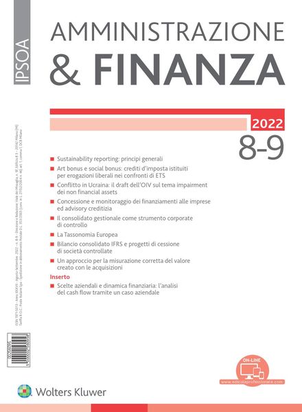 Amministrazione & Finanza – Agosto-Settembre 2022