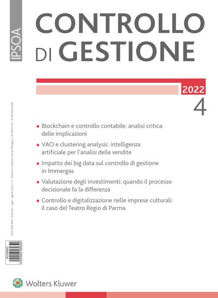 Controllo di gestione – Luglio-Agosto 2022