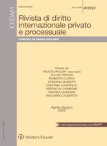 Rivista di Diritto Internazionale Privato e Processuale – Aprile-Giugno 2022