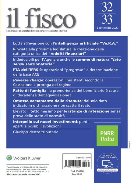 il fisco – 5 Settembre 2022