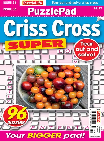 PuzzleLife PuzzlePad Criss Cross Super – 08 September 2022
