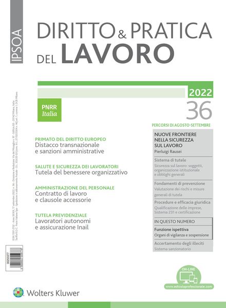 Diritto e Pratica del Lavoro – 17 Settembre 2022