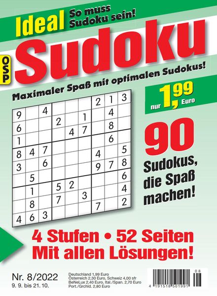 Ideal Sudoku – Nr 8 2022