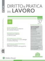 Diritto e Pratica del Lavoro – 24 Settembre 2022