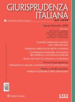 Giurisprudenza Italiana – Agosto-Settembre 2022