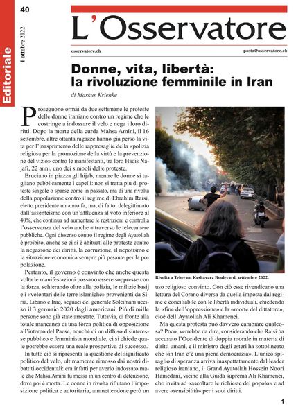 L’Osservatore – 01 ottobre 2022